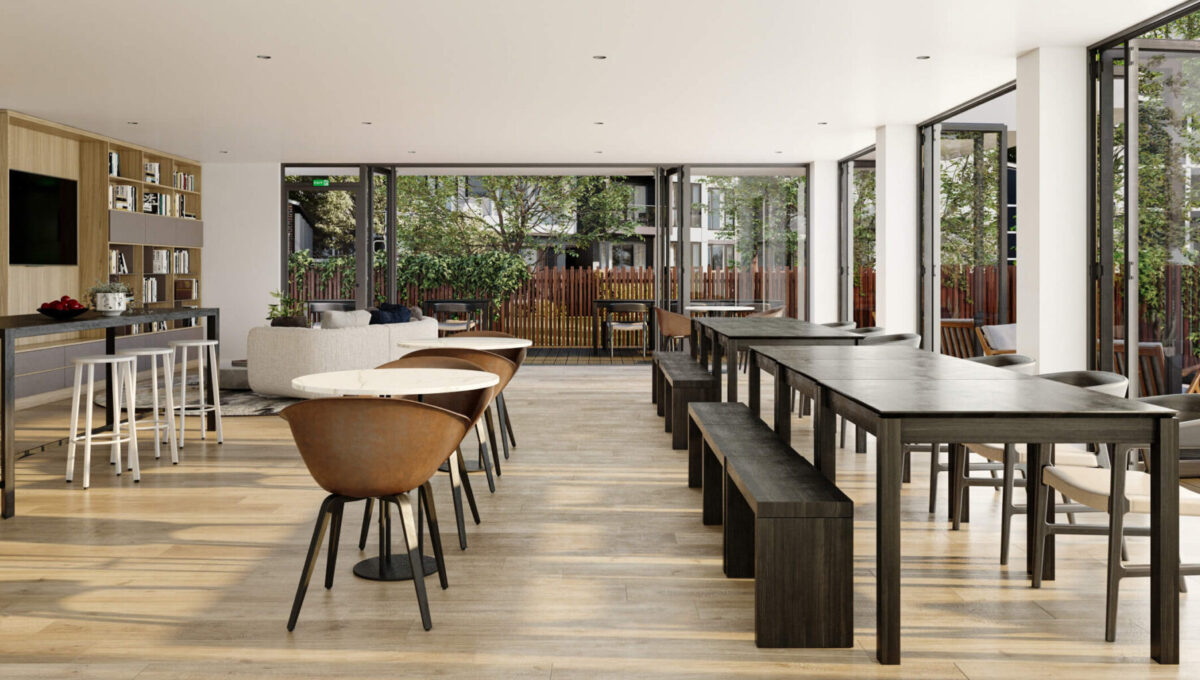 Shared Workspace Tables - Elevation Northcote Apartments